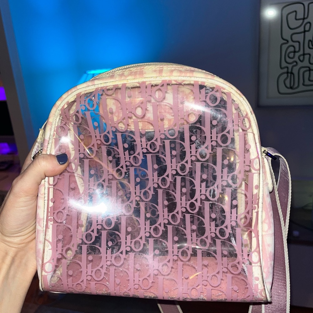 Iconic vintage Dior pink clear shoulder bag